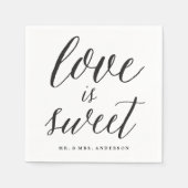 愛は甘い台本モダン書結婚の スタンダードカクテルナプキン (正面)