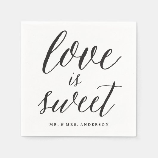 愛は甘い台本モダン書結婚の スタンダードカクテルナプキン (正面)