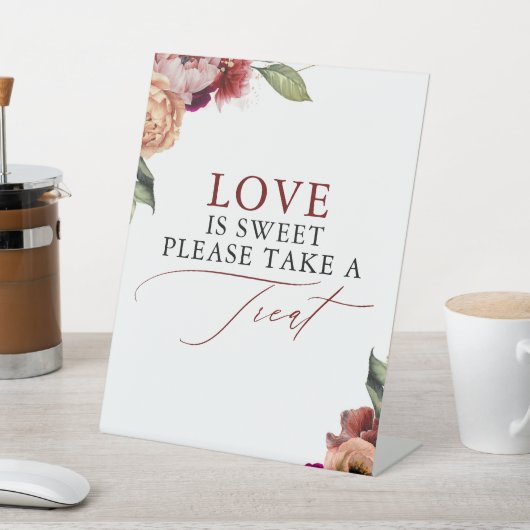 愛は甘い喜びをお楽しみください – 秋の結婚式 台座サイン (インサイチュ)