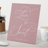 愛は甘い埃っぽいバラミニマル結婚リストのサイン 台座サイン (インサイチュ)