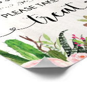 愛は甘い多肉性サボテンの結婚式の引き出物徴候 ポスター (角)