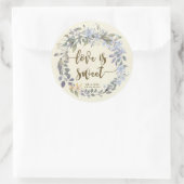 愛は甘い好意のステッカーのbohoの青の花柄です ラウンドシール (バッグ)