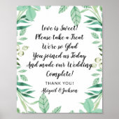 愛は甘い引用文ウェディングレセプショントリートサイン ポスター (正面)