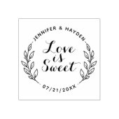 愛は甘い手書きのスクリプトと素朴リース ラバースタンプ (インプリント)