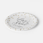 愛は甘い書モダン物結婚 ペーパープレート (アングル)