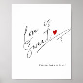 愛は甘い書道シンプルブライダルシャワー ポスター (正面)