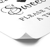 愛は甘い書道台本ほこりっぽいピンクフローラ ポスター (角)