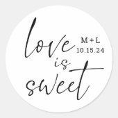 愛は甘い書道結婚式の引き出物 ラウンドシール (正面)