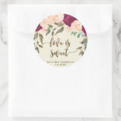 愛は甘い桃のバーガンディの好意ステッカー ラウンドシール (バッグ)