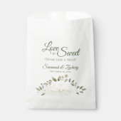 愛は甘い白のバラ花束エレガントな結婚式 フェイバーバッグ (正面)