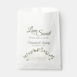 愛は甘い白のバラ花束エレガントな結婚式 フェイバーバッグ