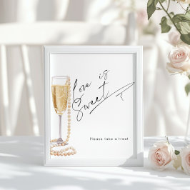 愛は甘い真珠とプロセッコブライダルシャワー ポスター