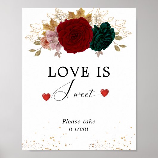 愛は甘い秋のブルゴーニュエメラルドフローラ ポスター (正面)