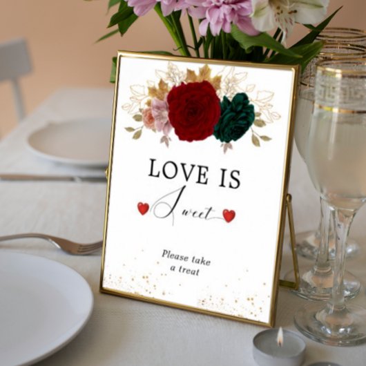 愛は甘い秋のブルゴーニュエメラルドフローラ ポスター