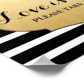 愛は甘い結婚のサイン金フェイク箔のストライプ ポスター (角)