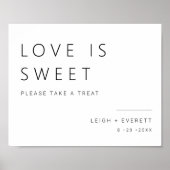 愛は甘い結婚式の引き出物テーブルデコールサインL100 ポスター (正面)