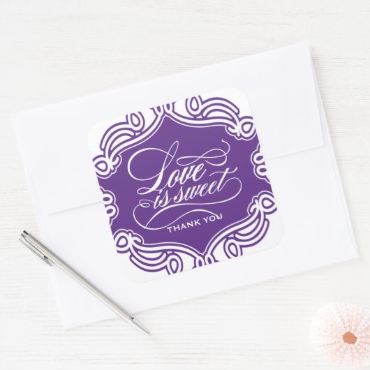 愛は甘い結婚式の引き出物 スクエアシール (封筒)