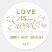 愛は甘い結婚式の引き出物 ラウンドシール (正面)