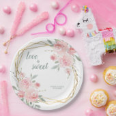 愛は甘い赤面フローラ幾何結婚の ペーパープレート (パーティー)