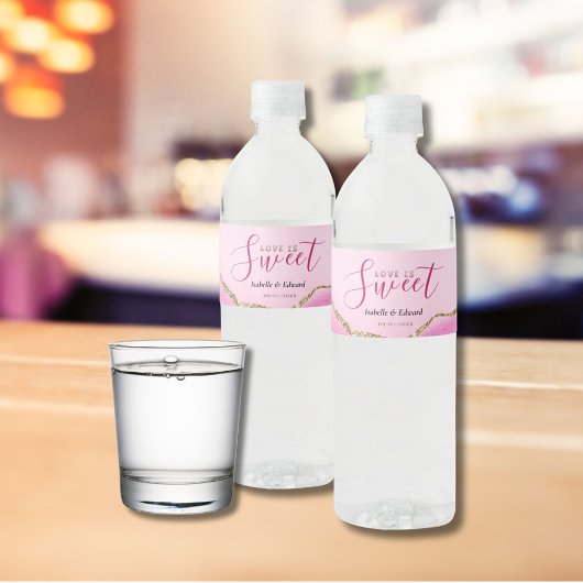 愛は甘い金ゴールドとピンクアガテストン結婚ズ ペットボトルラベル