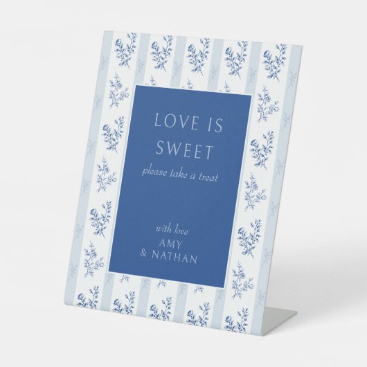 愛は甘い陳腐な結婚式の好意テーブルサイン 台座サイン (正面)