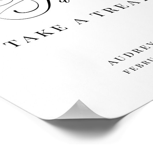 愛は甘い黒モダン結婚式の引き出物 ポスター (角)