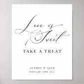 愛は甘い黒モダン結婚式の引き出物 ポスター (正面)