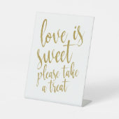 愛は甘い、おごり金ゴールド 台座サイン (正面)