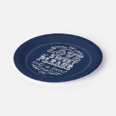 愛は甘い、お楽しみください！ネイビーブルー ペーパープレート (アングル)