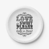 愛は甘い、お楽しみください！紙プレート ペーパープレート (正面)
