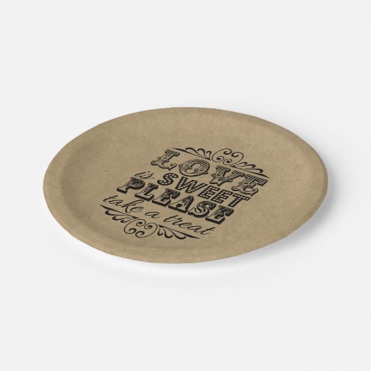 愛は甘い、お楽しみください！紙プレート ペーパープレート (アングル)