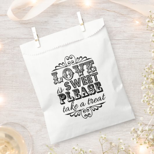 愛は甘い、お楽しみください！結婚式の引き出物 フェイバーバッグ (クリップ留めされた状態)