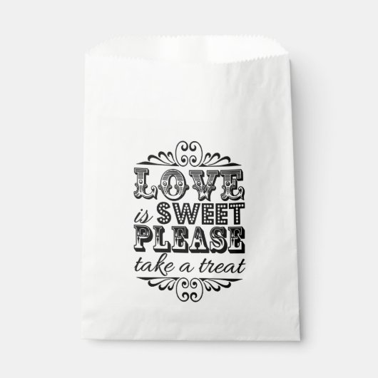 愛は甘い、お楽しみください！結婚式の引き出物 フェイバーバッグ (正面)