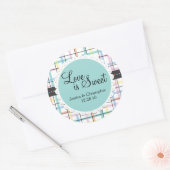 愛は甘い – カラフル Plaid ラウンドシール (封筒)