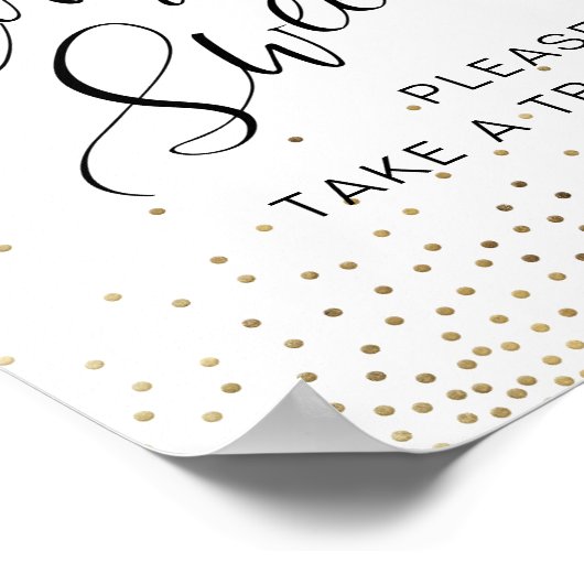 「愛は甘い」カリグラフィー お菓子をお取りください ポスター (角)