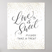 「愛は甘い」カリグラフィー お菓子をお取りください ポスター (正面)