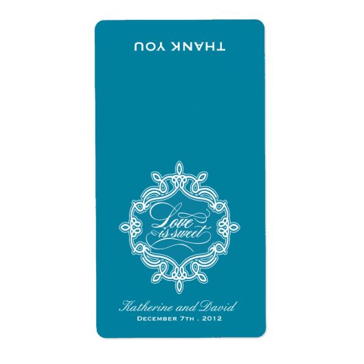 愛は甘い – キャンディバッグ結婚式の引き出物ラベル ラベル (正面)