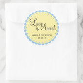 愛は甘い – スケールされたエッジ – パーソナライズ ラウンドシール (バッグ)