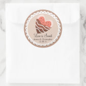 愛は甘い – ハートクッキーをチョコレートに浸した ラウンドシール (バッグ)