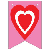 愛は甘い!ピンクバレンタインデーお祝い バンティングフラッグ (第1の旗)