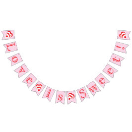 愛は甘い！ピンクブライダルウェディングシャワー バンティングフラッグ