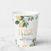 「愛は甘い」レモン&グリーン ブライダルシャワー 紙コップ (裏面)
