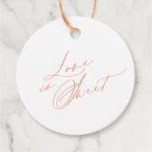 愛は甘い – ロマンチックなラウンドギフトラベル フェイバータグ (正面)