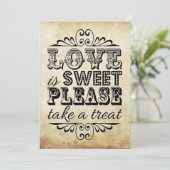 愛は甘い – ヴィンテージウェディングサイン 招待状 (スタンド正面)