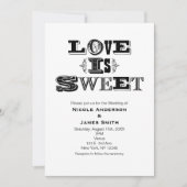 「愛は甘い」ヴィンテージ モダン ウェディング 招待状 (正面)