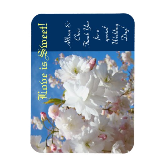 愛は甘い！結婚式の引き出物サンキューウェディング マグネット (縦)