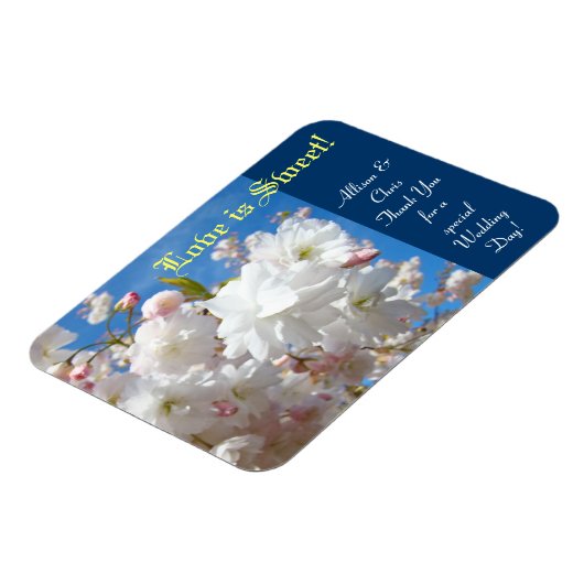 愛は甘い！結婚式の引き出物サンキューウェディング マグネット (左側)