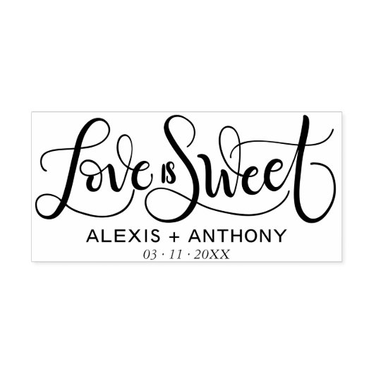 愛は甘い – 結婚式の引き出物スタンプパーソナライズされた ラバースタンプ (インプリント)