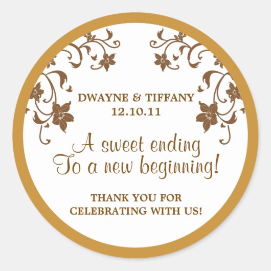 愛は甘い – 花 ラウンドシール (正面)