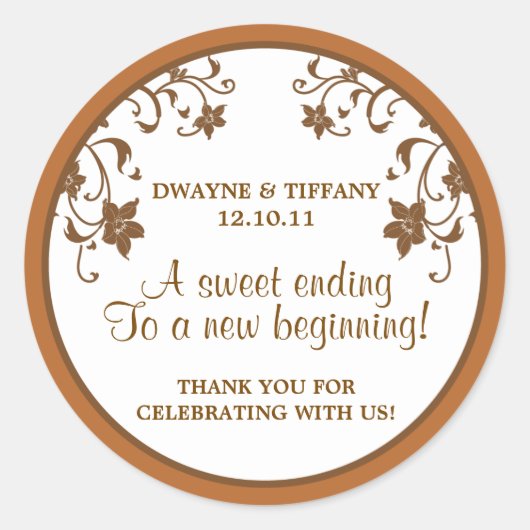 愛は甘い – 花 ラウンドシール (正面)